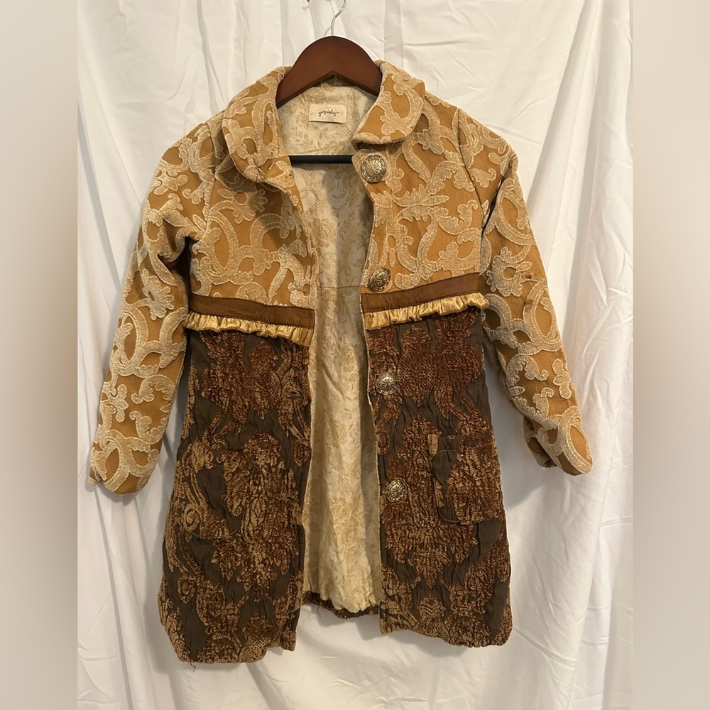 Persnickety Gold and Brown Kids Coat